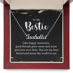 To My Bestie Like Happy Memories Personalized Name Necklace Stainless Steel Cus